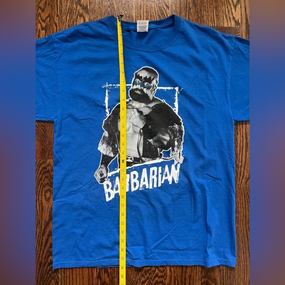 NWOT NWA WWF WCW Wrestlemania Pro Wrestling Barbarian Blue Shirt Men L - Picture 6 of 7